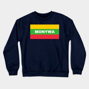 Monywa City in Myanmar Flag Colors Crewneck Sweatshirt